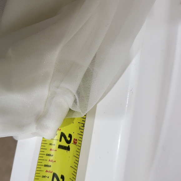 Vintage White Sheer Double Chiffon Peignoir Robe Gotham Gold Stripe Embr  S - Picture 11 of 11